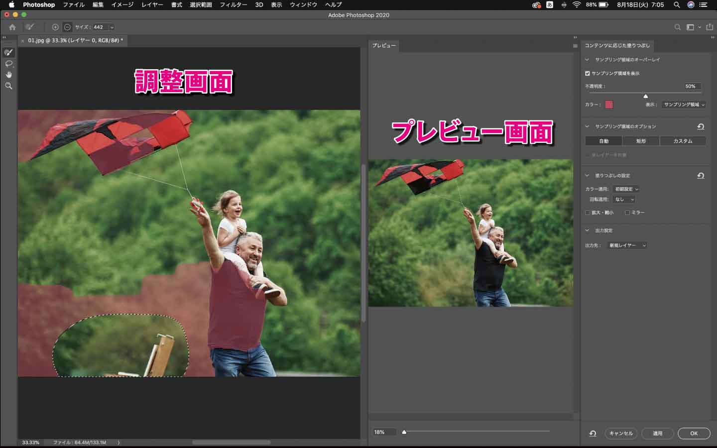Photoshop 写真の不要なものを簡単に消す方法 Dtip