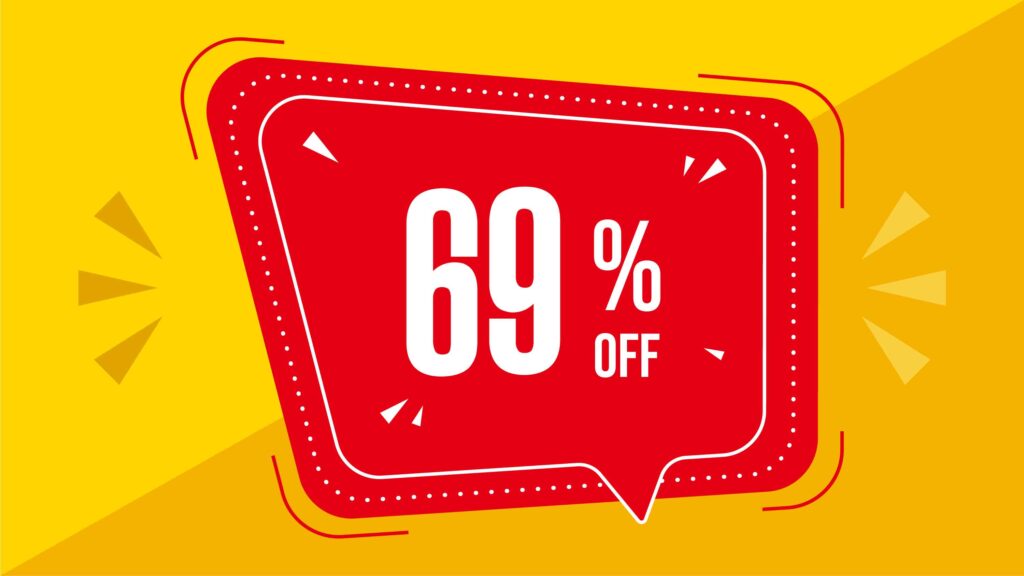 最大69%OFFの割引価格